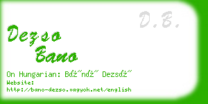 dezso bano business card